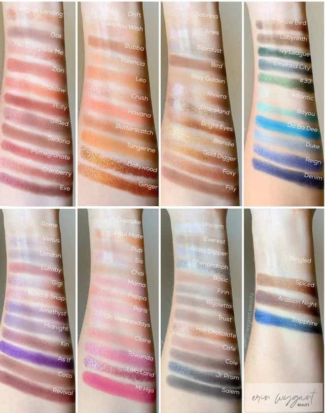 eyeshadow swatches