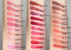 swatches for lip and cheek